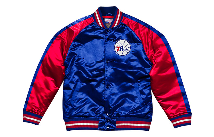 Mitchell Ness Mitchell & Ness Satin Retro Philadelphia 76ers Jacket Unisex Royal Blue STJKSC19007-P76ROYA