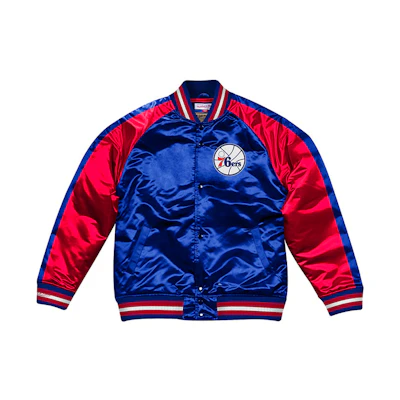 Mitchell Ness Mitchell & Ness Satin Retro Philadelphia 76ers Jacket Unisex Royal Blue STJKSC19007-P76ROYA