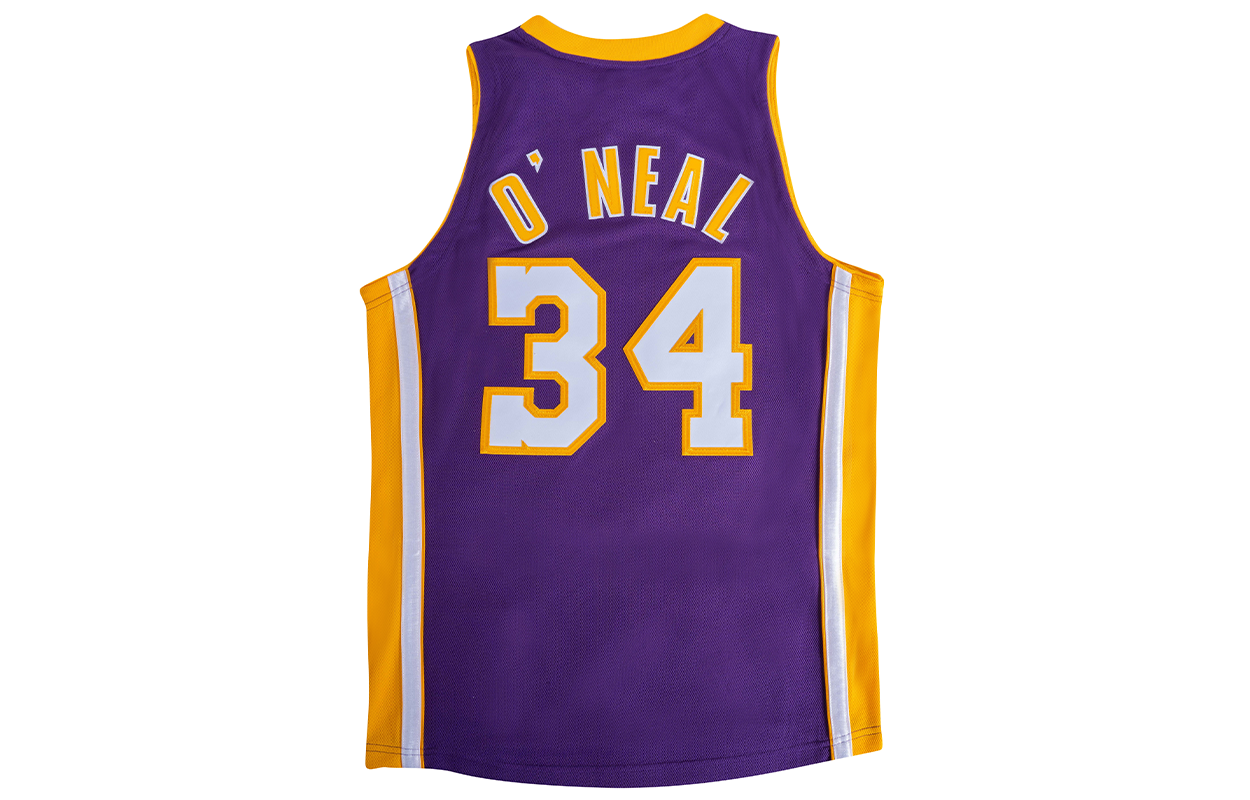 Lookbook Mitchell & Ness 沙奎爾奧尼爾 34 湖人 99-00 復古紫色球衣 男女款 AJY4CP18186-LALPURP99SON