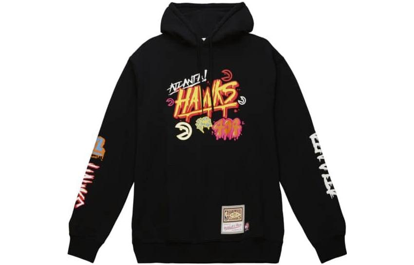 Mitchell Ness Mitchell & Ness Slim Fit Letter Print Short Sleeve Hoodie Black (Men) FPHD1228-AHAYYPPPBLCK