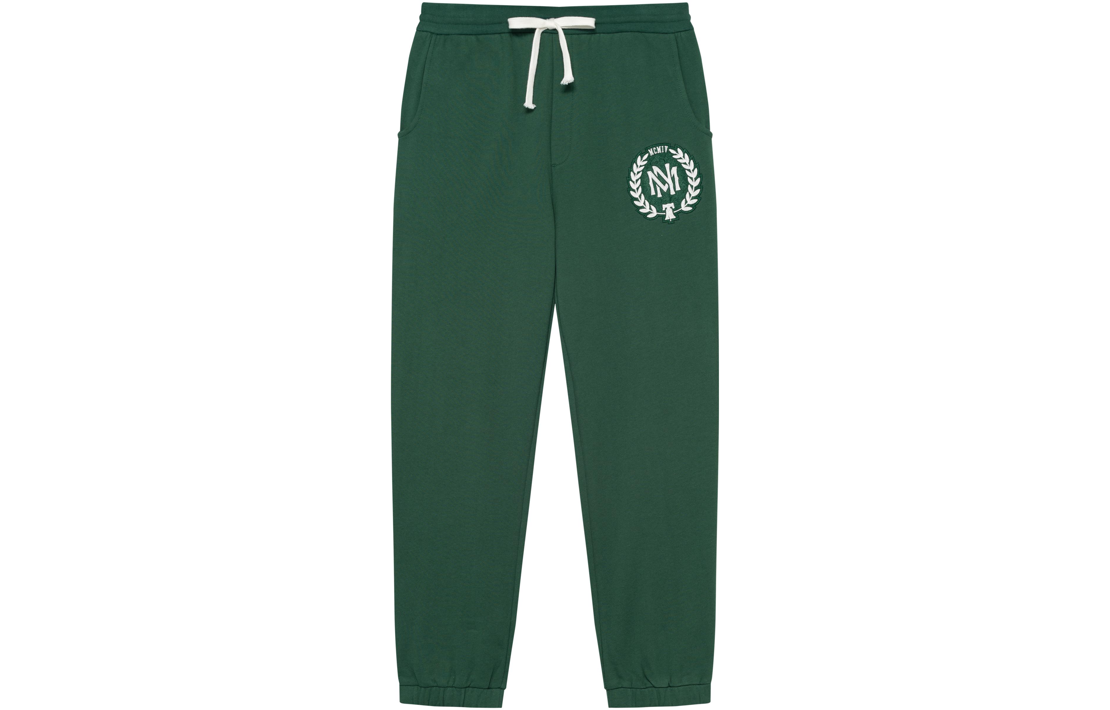 Mitchell Ness Mitchell & Ness Solid Color Embroidered Logo Casual Pants Unisex Dark Green MNRQAWTOHP033-GRN