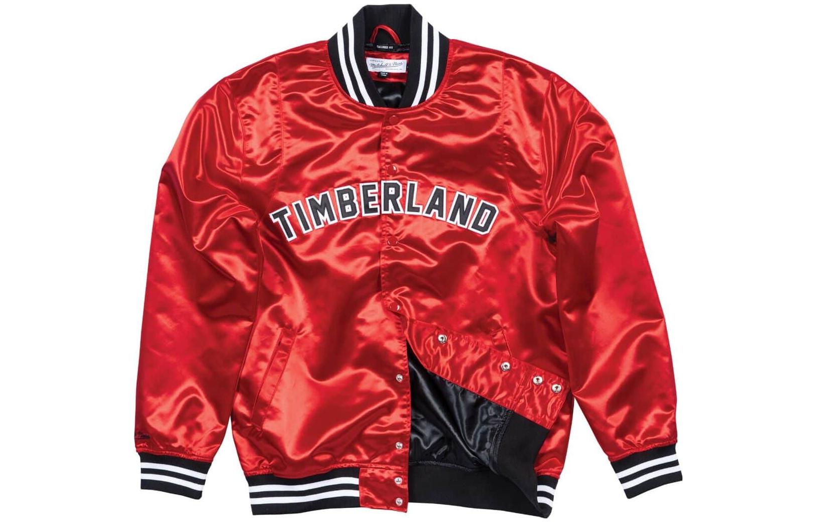 Mitchell Ness Mitchell & Ness Solid Letter Print Crewneck Long Sleeve Jacket Men’s Red TRJKNG18351-CLBRED11