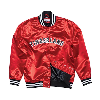 Mitchell Ness Mitchell & Ness Solid Letter Print Crewneck Long Sleeve Jacket Men’s Red TRJKNG18351-CLBRED11