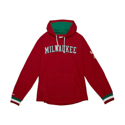 Mitchell Ness Mitchell & Ness Solid Letter Print Red Hoodie ( Long Sleeve) THOD4999-MBUYYPPPSCAR