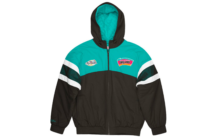 Mitchell Ness Mitchell & Ness Spurs Retro Colorblock Mesh Hooded Jacket Black Unisex FLZPMI19023-SASBLCK