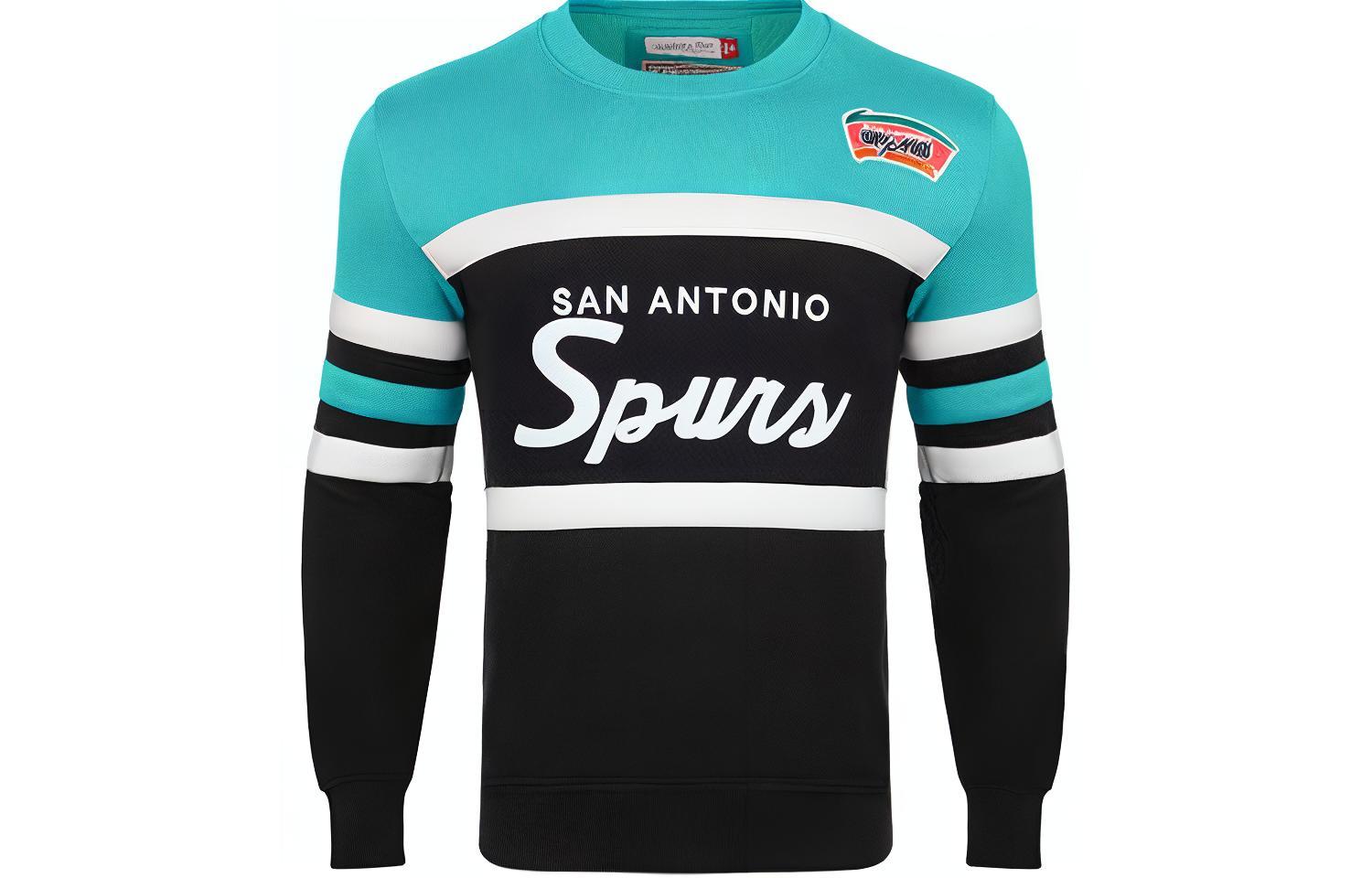 Mitchell Ness Mitchell & Ness Spurs Retro Patchwork Pullover Sweatshirt Multicolor FCNKDA18014-SASBLCK