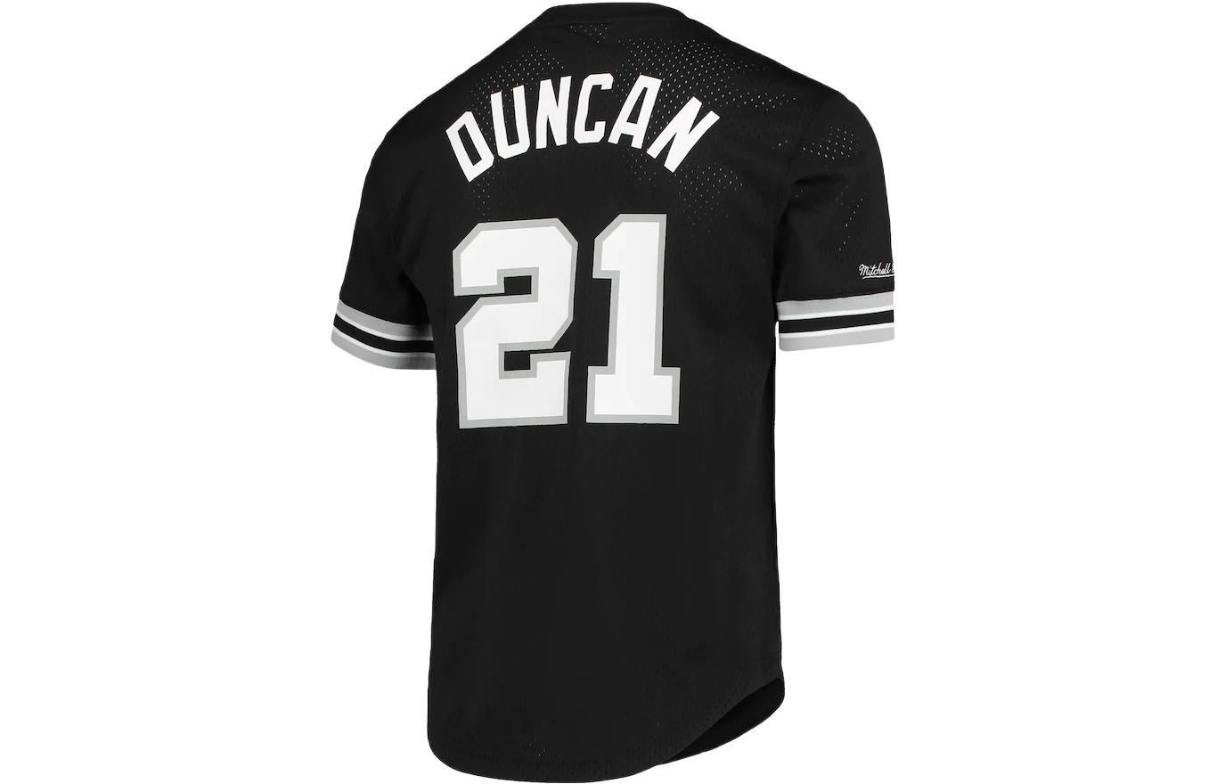Mitchell Ness Mitchell & Ness Spurs Tim Duncan #21 Black Mesh Crewneck  T-Shirt. NNMPSC19040-SASBLCK99TDU 圖 2