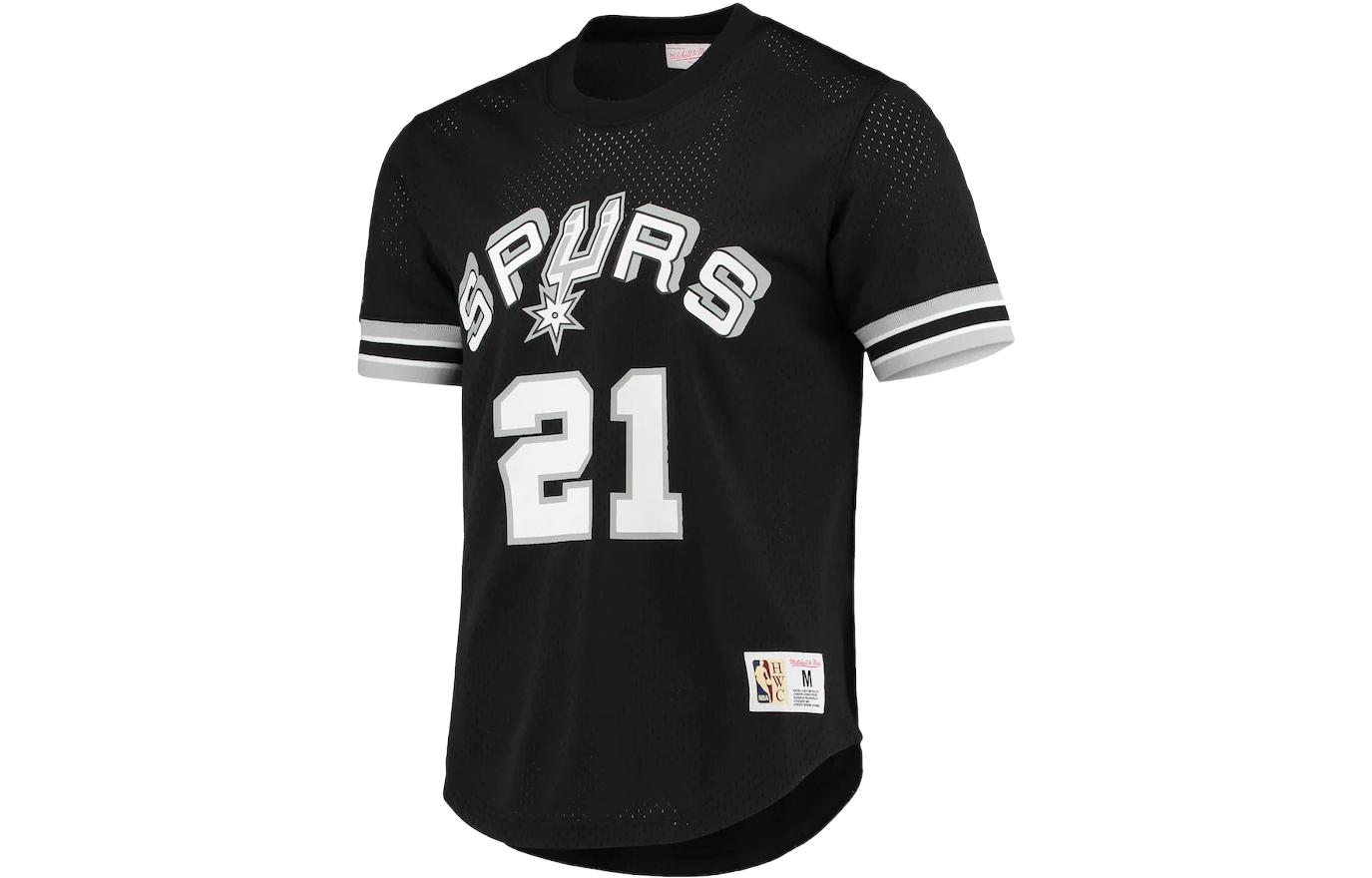 Mitchell Ness Mitchell & Ness Spurs Tim Duncan #21 Black Mesh Crewneck  T-Shirt. NNMPSC19040-SASBLCK99TDU 圖 3
