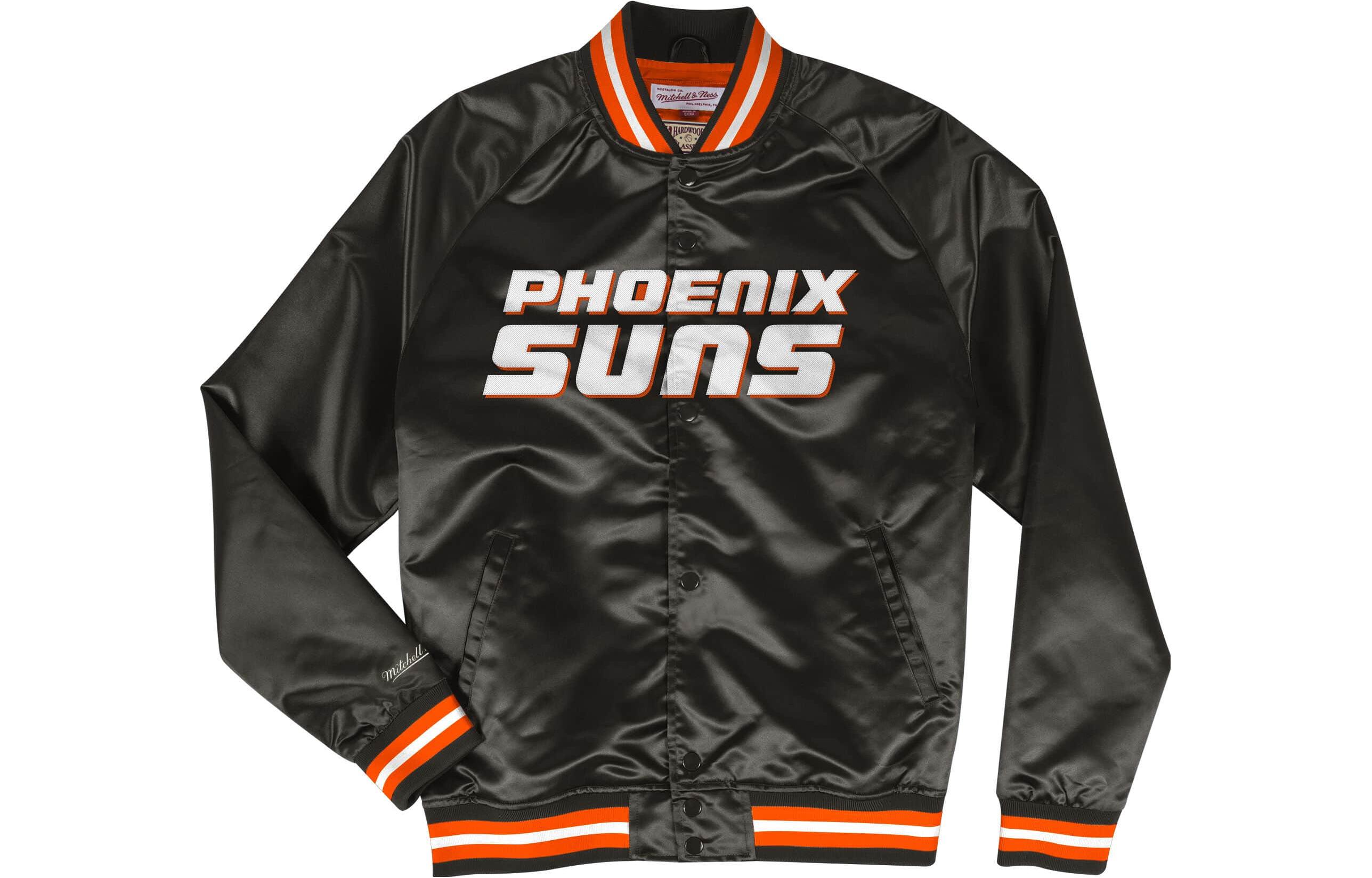 Mitchell Ness Mitchell & Ness SS23 Glossy Long-Sleeve Button-Up Jacket Black () STJKMG18013-PSUBLCK1