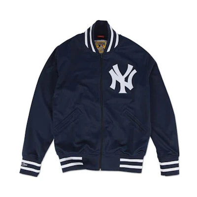 Mitchell Ness Mitchell & Ness Striped Collar Button-Up Jacket Blue 5443200ACBEQH