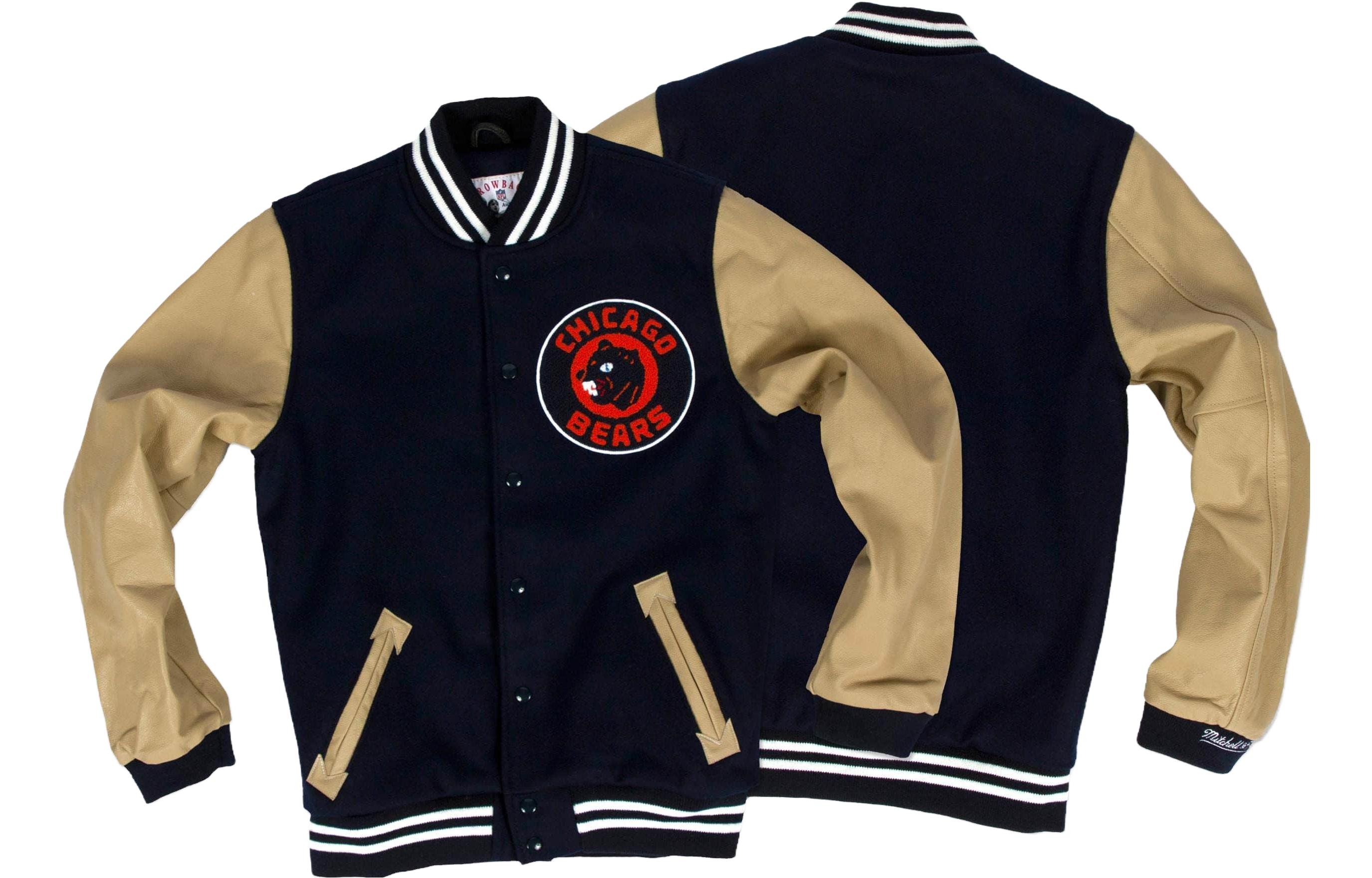 Mitchell Ness Mitchell & Ness Striped Letter Graphic Crewneck Sweatshirt Mens Black Orange FCPO3400-HOIYYPPPLTBL