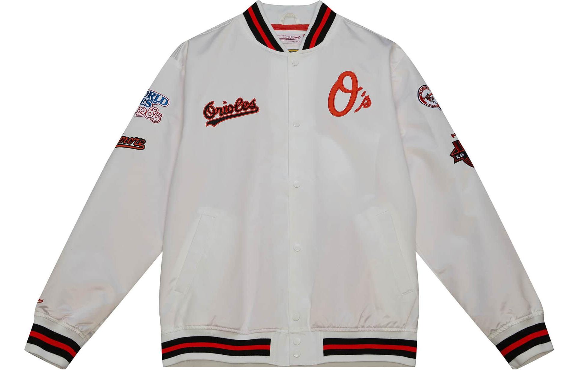 Mitchell Ness Mitchell & Ness Striped Logo Print Hoodie Loose Fit Off-White FPHD6293-MWIYYPPPCREA