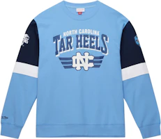 Mitchell Ness Mitchell & Ness Striped Number Letter Print Crewneck Sweatshirt Blue Mens FCPO5512-UNCYYPPPLTBL Mitchell Ness Mitchell & Ness Striped Number Letter Print Crewneck Sweatshirt Blue Mens FCPO5512-UNCYYPPPLTBL