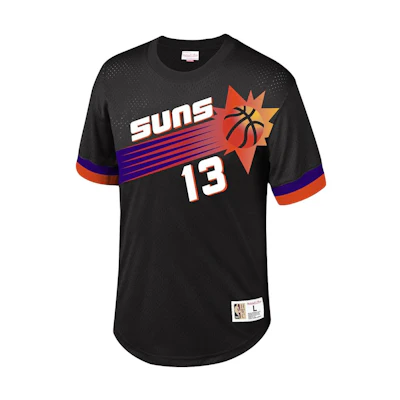 Mitchell Ness Mitchell & Ness Suns Nash #13 Black Mesh Basketball Tee - Short Sleeve NNMPSC19040-PSUBLCK96SNA