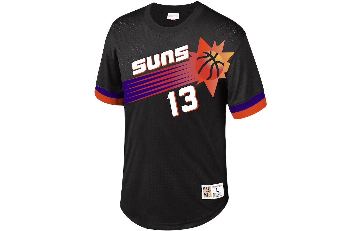 Mitchell Ness Mitchell & Ness Suns Nash #13 Black Mesh Basketball Tee -  Short Sleeve NNMPSC19040-PSUBLCK96SNA 圖 2