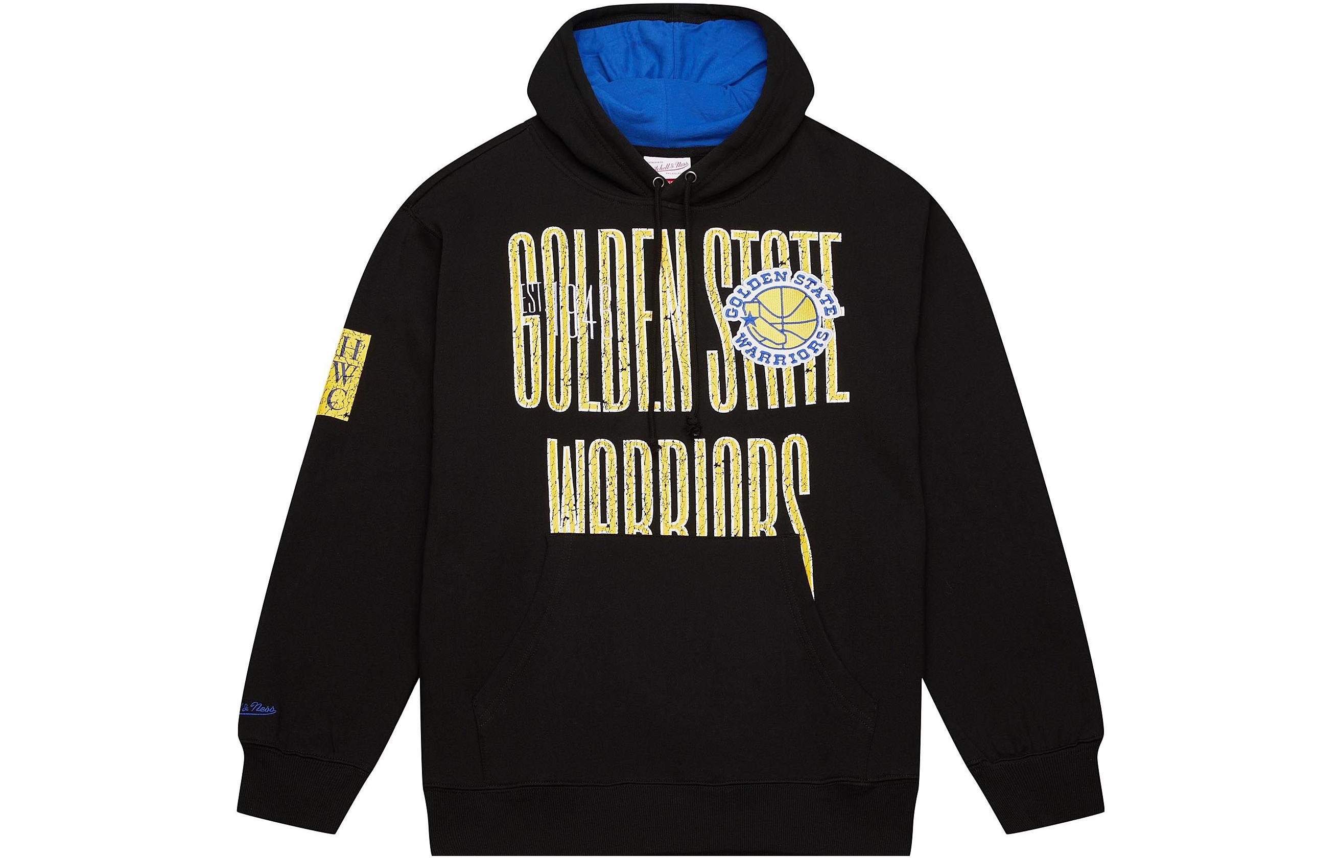 Mitchell Ness Mitchell & Ness Thick Fleece Logo Embroidered Hoodie Winter Black Unisex FPHDDL19045-MNNBLCK