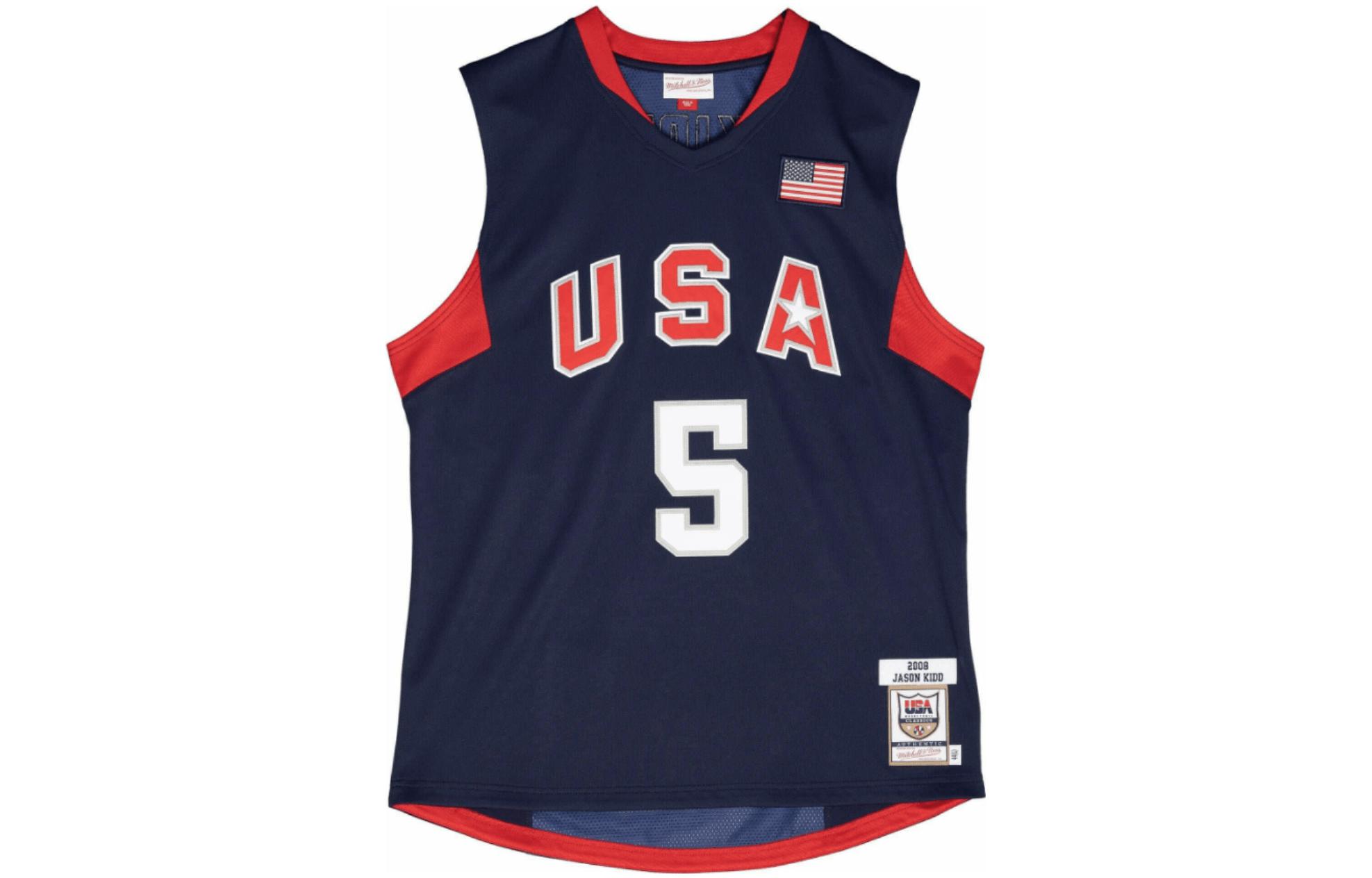 Mitchell Ness Mitchell & Ness Team USA 2008 Olympics Jason Kidd Jersey  Blue Basketball Tank AJY44384-USA08JKINAVY