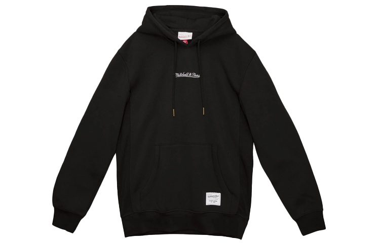 Mitchell Ness Mitchell & Ness Thick Fleece Logo Embroidered Hoodie Winter Black Unisex FPHDDL19045-MNNBLCK