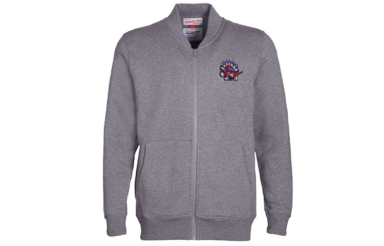 Mitchell Ness Mitchell & Ness Toronto Raptors Embroidered Logo Fleece Sweatshirt Grey-Unisex MN16W21-TOR