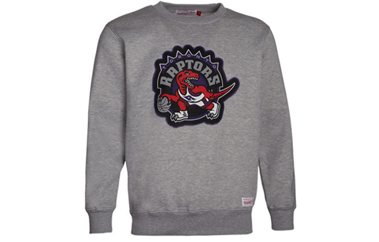 Mitchell Ness Mitchell & Ness Toronto Raptors Embroidered Logo Fleece Basketball Jacket Grey MN16Z24-TOR