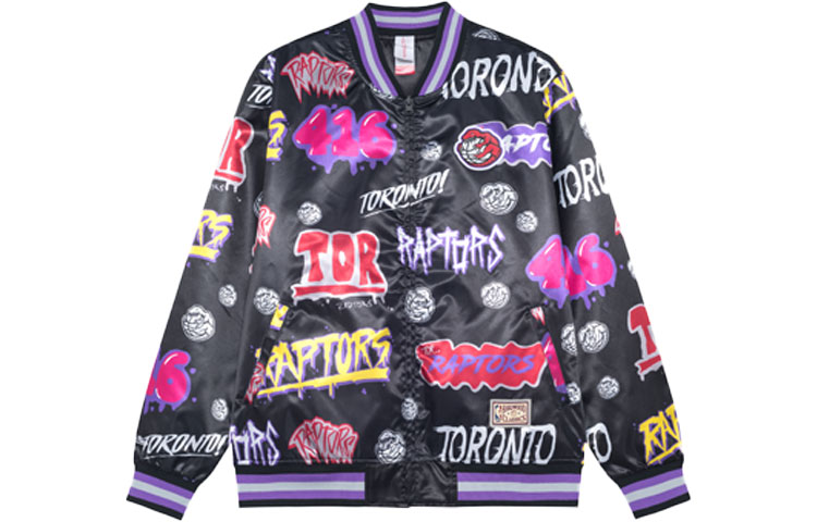 Mitchell Ness Mitchell & Ness Toronto Raptors Heavyweight Satin Jacket Black OJBF5516-TRAYYPPPBLCK
