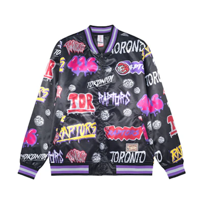 Mitchell Ness Mitchell & Ness Toronto Raptors Heavyweight Satin Jacket Black OJBF5516-TRAYYPPPBLCK