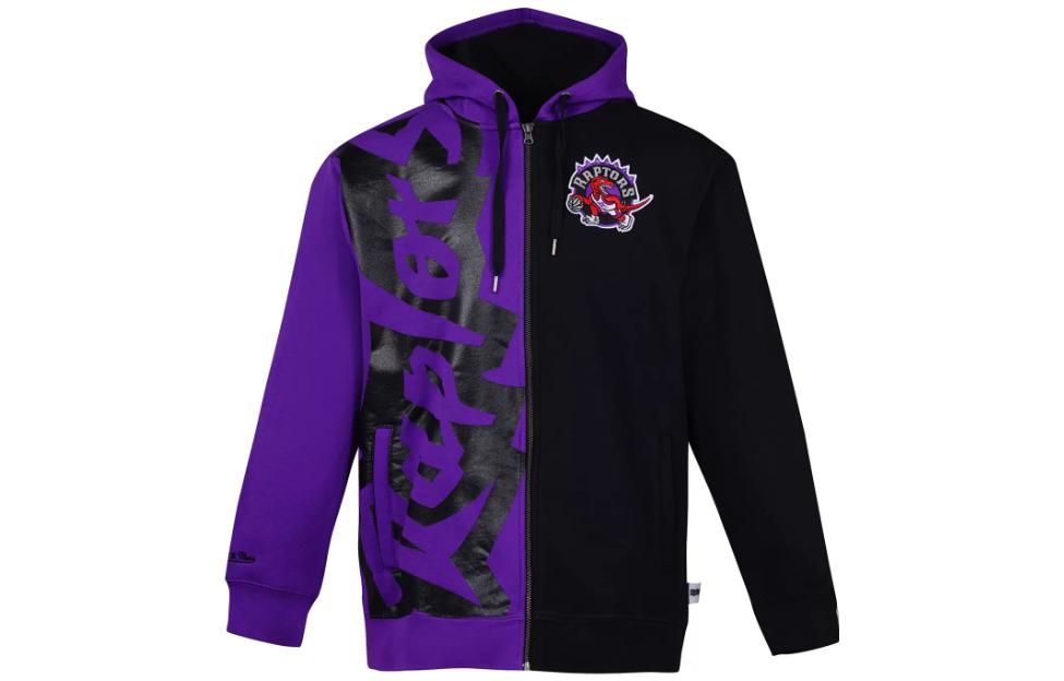 Mitchell Ness Mitchell & Ness Toronto Raptors Logo Hoodie Unisex Grey Pullover Long Sleeve MA13M004C-GRAY