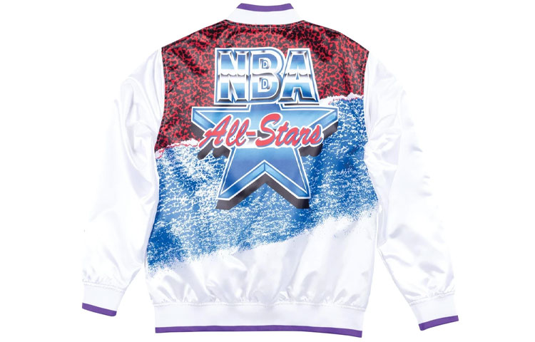 Mitchell Ness Mitchell & Ness Unisex Retro Baseball Collar Jacket White STJKNG18422-ASGBLCK191