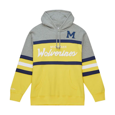 Mitchell Ness Mitchell & Ness University of Michigan Navy Satin Jacket Multicolor Letter Print OJBF5516-UMIYYPPPNAVY