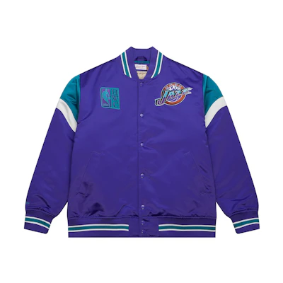 Mitchell Ness Mitchell & Ness V-Neck Colorblock Letter Print Jacket Blue OJBF1178-DPIYYPPPROYA