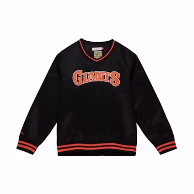 Mitchell Ness Mitchell & Ness V-Neck Pullover Long Sleeve Jacket Black OJPO4996-CWSYYPPPBLCK