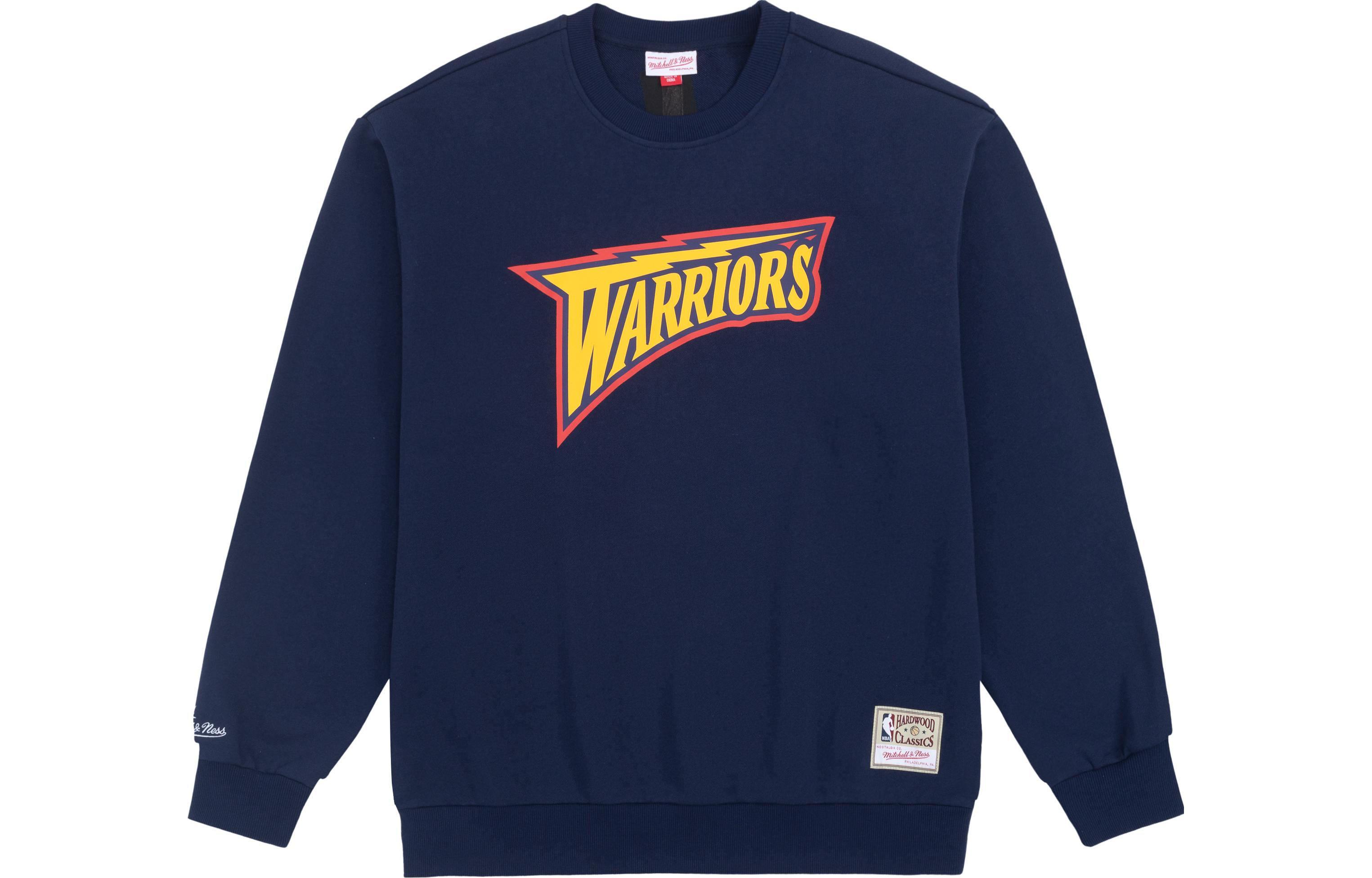 Mitchell Ness Mitchell & Ness Warriors Embroidered Logo Basketball Zip Jacket Unisex Black MN16Z24-GSW