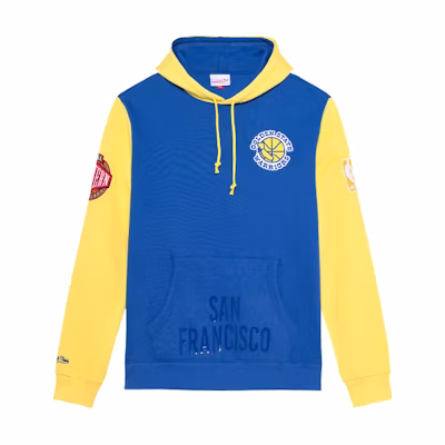 Mitchell Ness Mitchell & Ness Warriors Logo Print Colorblock Zip Hoodie Jacket Blue Unisex OJZP3409-GSWYYPPPROYA