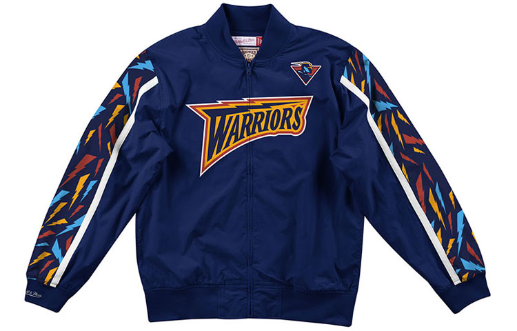 Mitchell Ness Mitchell & Ness Warriors Retro Colorblock Basketball Jacket Unisex Blue WUJKMG18067-GSWNAVY