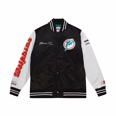Mitchell Ness Mitchell & Ness White Blue Colorblock Baseball Collar Long Sleeve Jacket OJBF4986-LADYYPPPWHIT