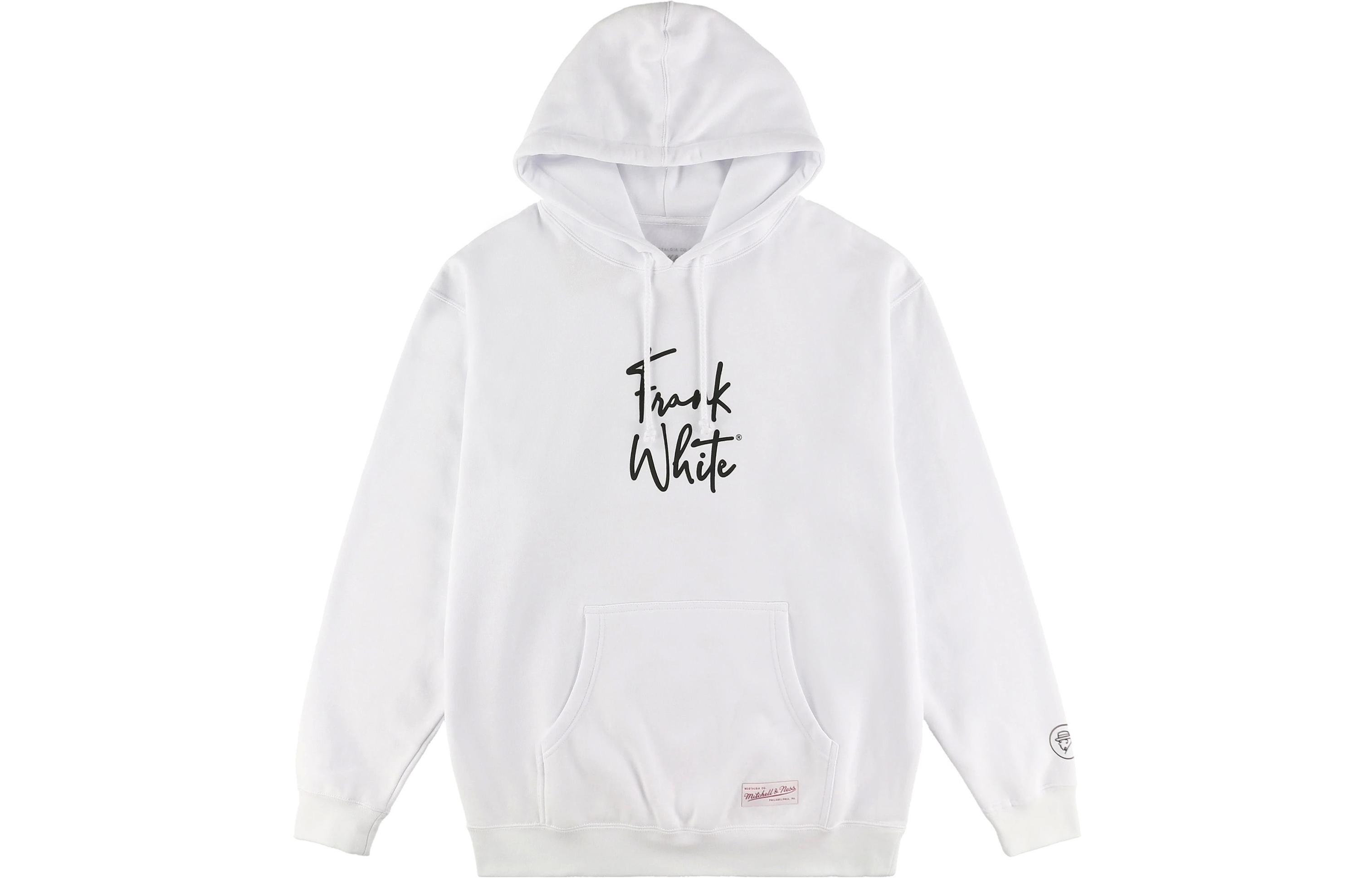 Mitchell Ness Mitchell & Ness White Hoodie with Solid Letter Print Style FPHD5194-NYKYYPPPOFWH