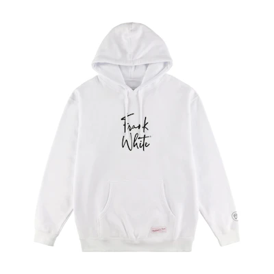 Mitchell Ness Mitchell & Ness White Hoodie with Solid Letter Print Style FPHD5194-NYKYYPPPOFWH