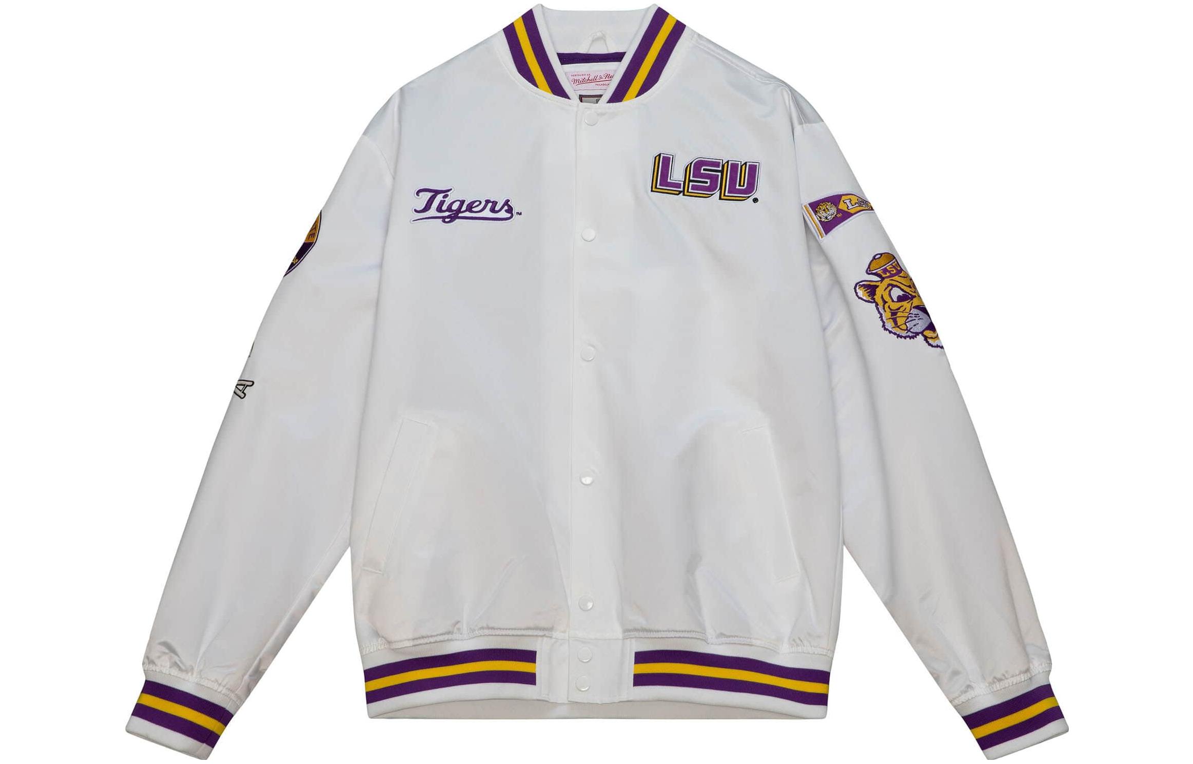 Mitchell Ness Mitchell & Ness White Letter Embroidered Snap-Up Jacket OJBF4986-SSOYYPPPWHIT