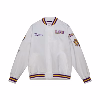 Mitchell Ness Mitchell & Ness White Letter Embroidered Snap-Up Jacket OJBF4986-SSOYYPPPWHIT