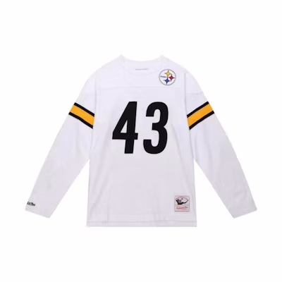 Mitchell Ness Mitchell & Ness White Long Sleeve Sweatshirt with Numeric Stripe Print TNNC3402-PST06TPOWIT
