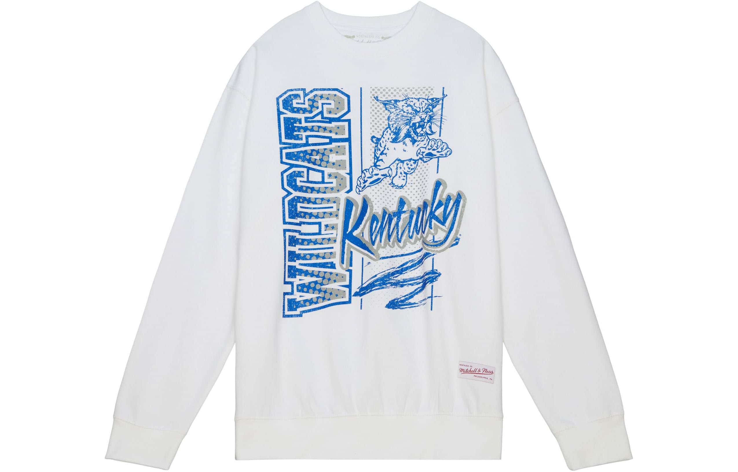 Mitchell Ness Mitchell & Ness White V-Neck Button-Up Loose Fit Jacket with Letter Print OJBF4986-MBRYYPPPWHIT