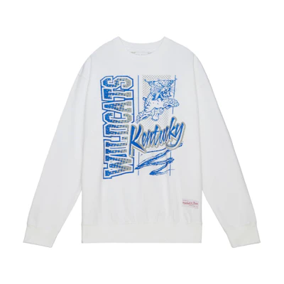 Mitchell Ness Mitchell & Ness White V-Neck Button-Up Loose Fit Jacket with Letter Print OJBF4986-MBRYYPPPWHIT