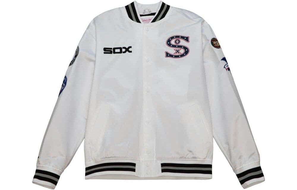 Mitchell Ness Mitchell & Ness Winnipeg Jets Heavyweight Satin Jacket Navy for Men OJBF5516-WJEYYPPPNAVY