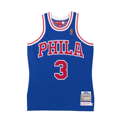 Mitchell Ness Mitchell & Ness CLOT 96-97 Iverson Philadelphia 76ers Blue Jersey NNBJEY18117-P76ROYA96AIV