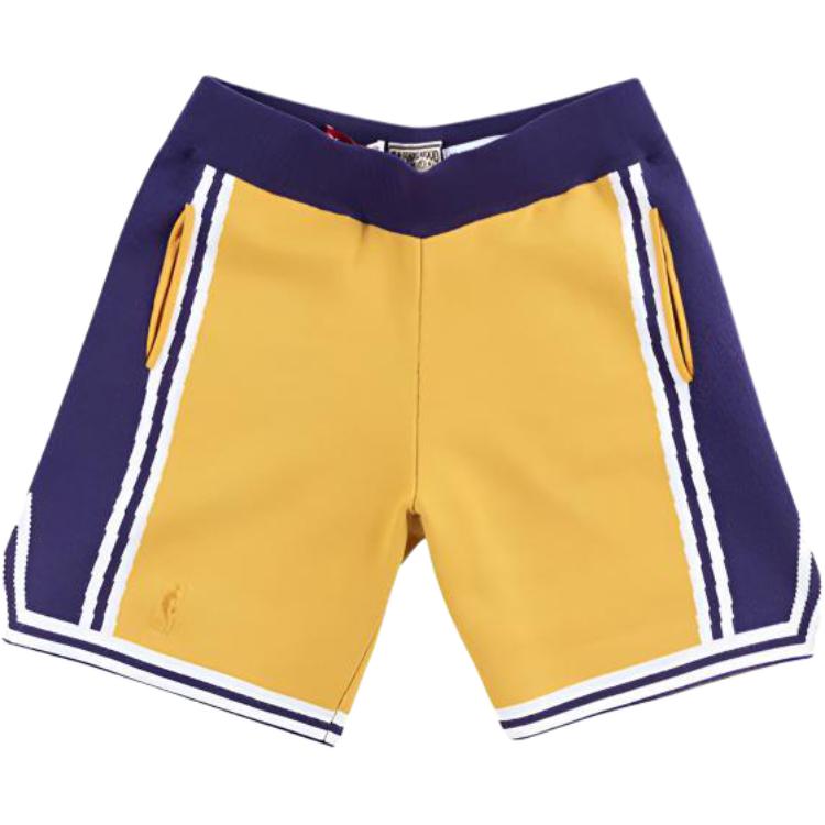 Mitchell Ness Mitchell & Ness CLOT Lakers Magic Johnson Retro Basketball Shorts Yellow Blue 18055-LALLTGD96