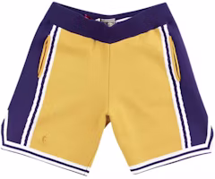 Mitchell Ness Mitchell & Ness x CLOT Lakers Magic Johnson Retro Basketball Shorts Yellow Blue 18055-LALLTGD96 Mitchell Ness Mitchell & Ness x CLOT Lakers Magic Johnson Retro Basketball Shorts Yellow Blue 18055-LALLTGD96
