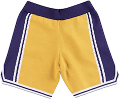 Lookbook Mitchell Ness Mitchell & Ness x CLOT Lakers Magic Johnson Retro Basketball Shorts Yellow Blue 18055-LALLTGD96