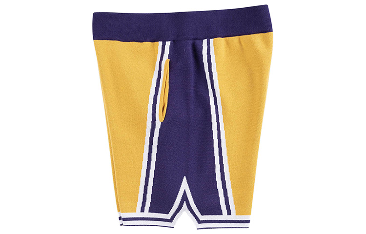 Mitchell Ness Mitchell & Ness CLOT Lakers Magic Johnson Retro Basketball Shorts Yellow Blue 18055-LALLTGD96 圖 4