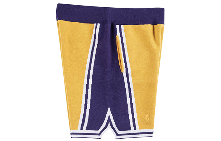 Mitchell Ness Mitchell & Ness CLOT Lakers Magic Johnson Retro Basketball Shorts Yellow Blue 18055-LALLTGD96 圖 5