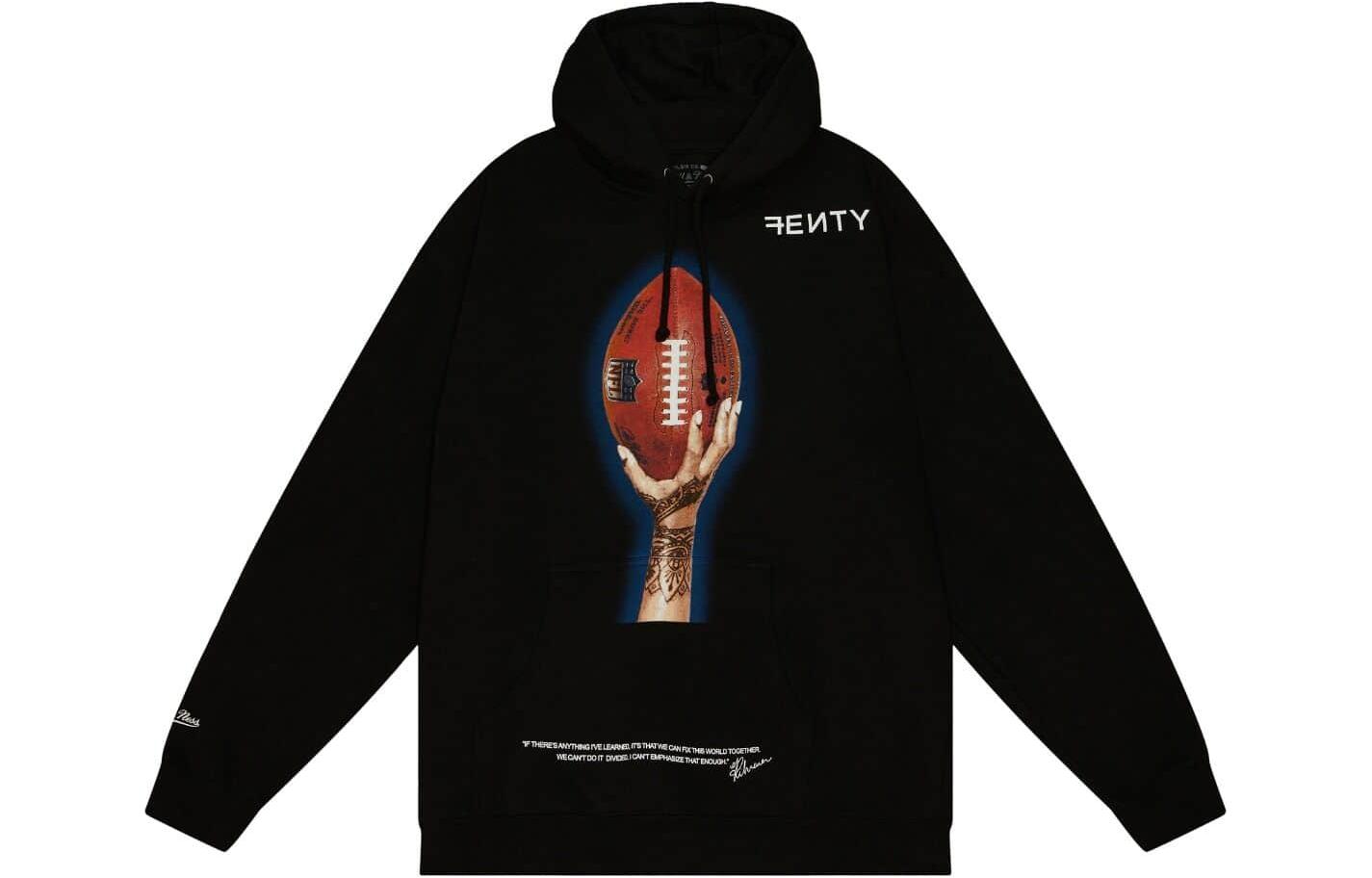 Mitchell Ness Mitchell & Ness Fenty Super Bowl Hoodie Black Sweater Logo Print BMPHDD20212-NFLBLCK